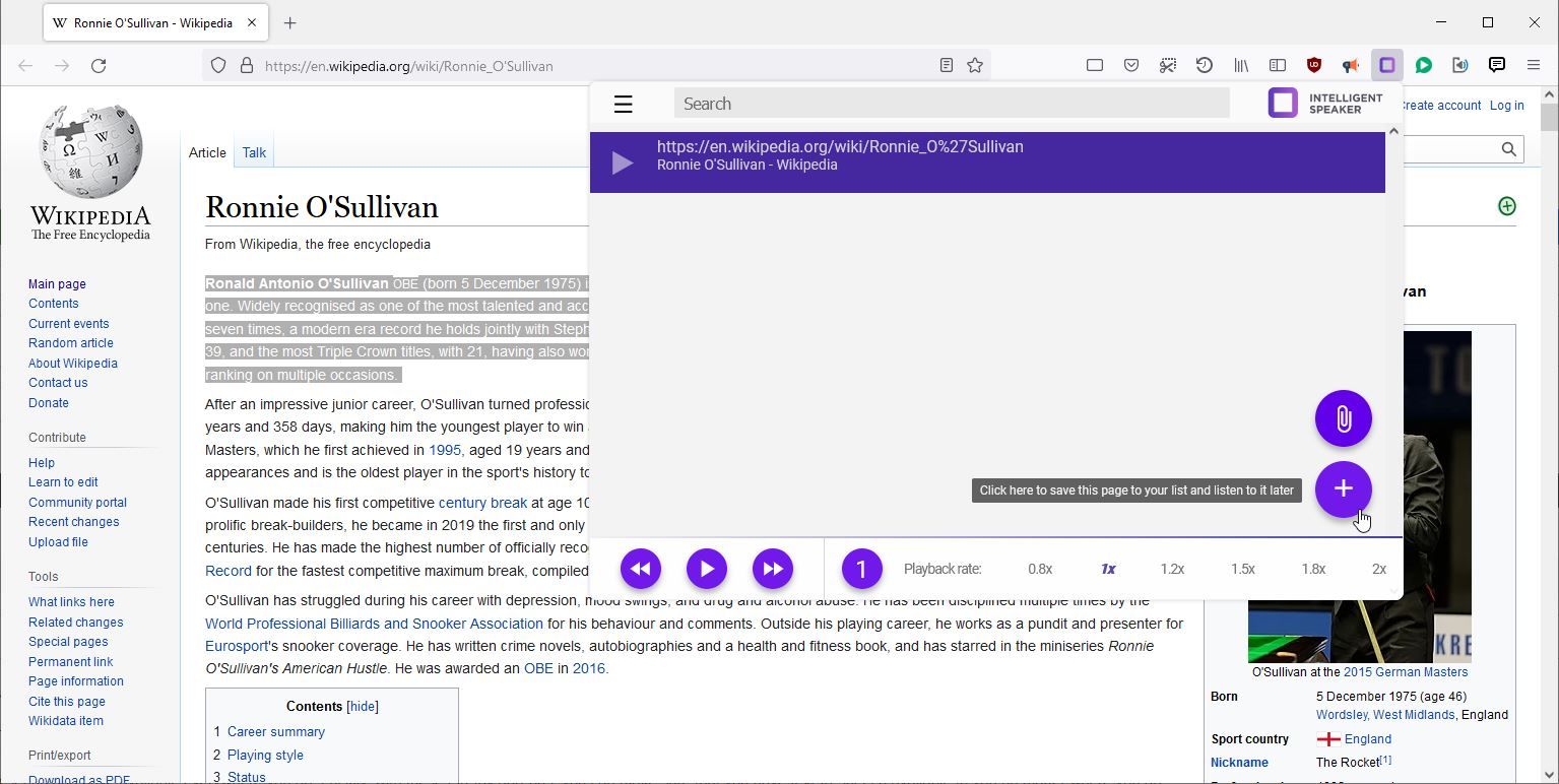 Uno screenshot dell'altoparlante intelligente in uso