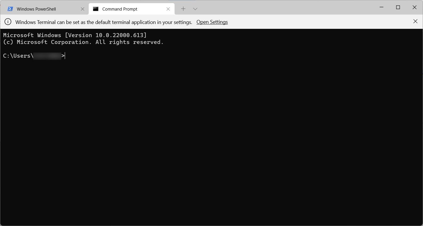 L'interfaccia di Windows Terminal in Windows 11.