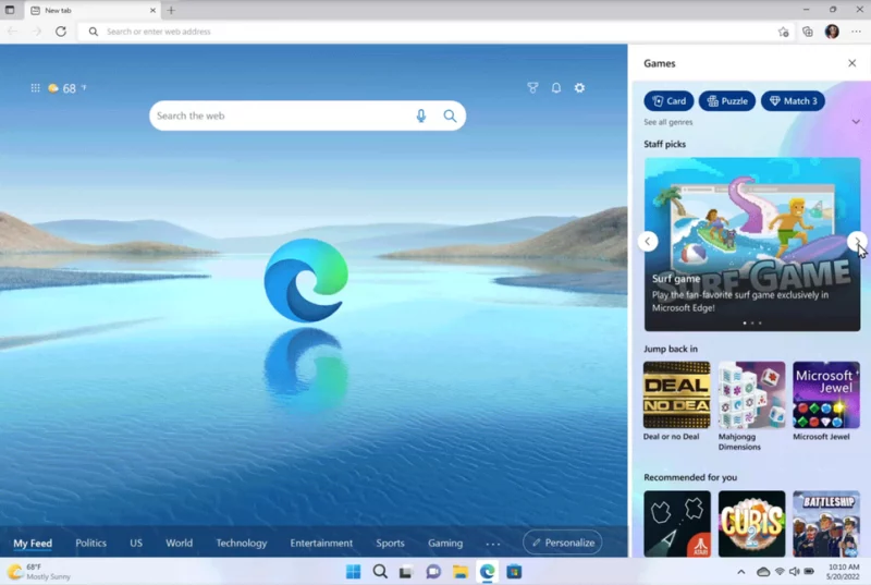 Microsoft Edge viene aggiornato con le funzionalità di gioco 3