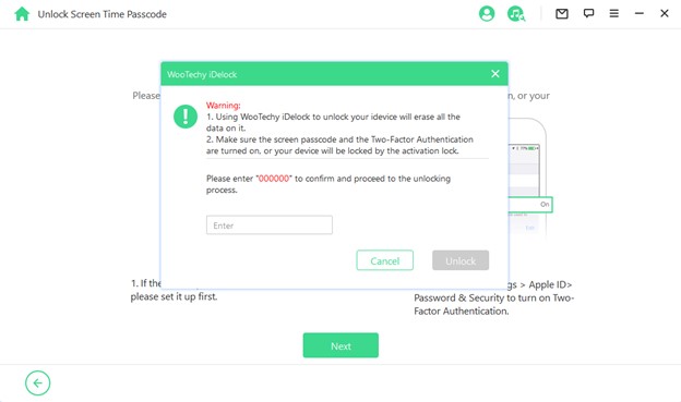 Come disattivare il pin dello Screen Time Limit senza autorizzazione - WooTechy iDelock 8 Come disattivare il pin dello Screen Time Limit senza autorizzazione - WooTechy iDelock 9
