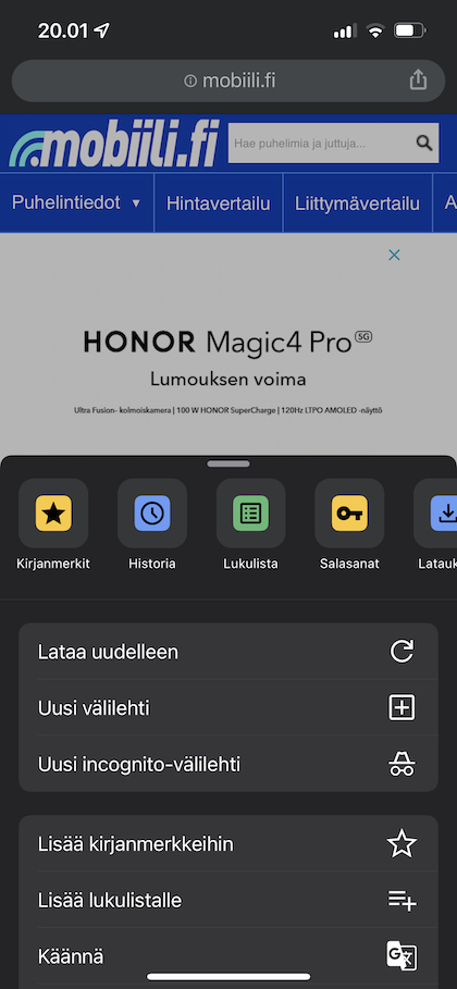 Google Chrome ha ricevuto un importante aggiornamento su iPhone e iPad: ecco gli aggiornamenti 2 Il menu è stato aggiornato in Chrome 103.