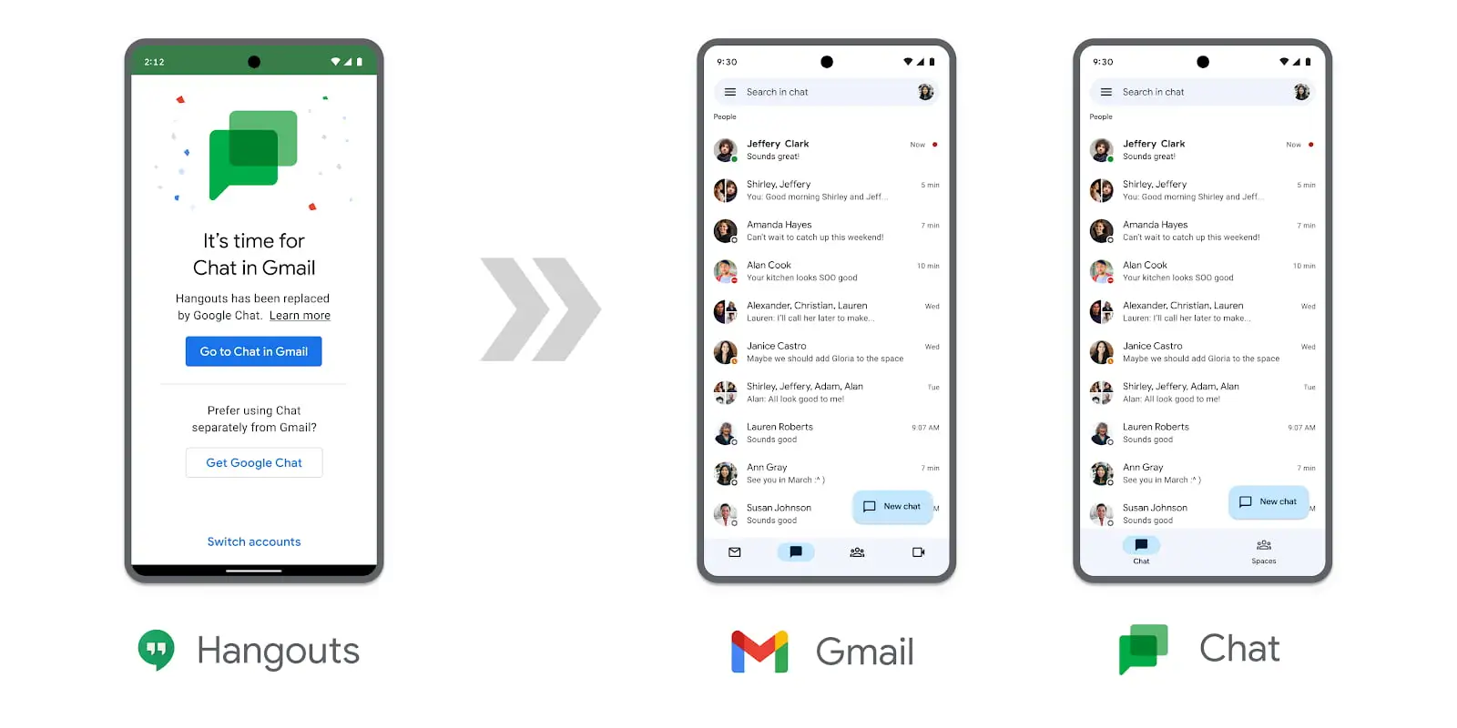 Google Hangouts è presto scomparso, quindi anche gli ultimi utenti passeranno presto a Google Chat 1