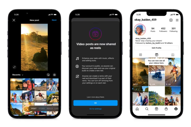Instagram ha introdotto modifiche alle pubblicazioni di Reels: tutti i video inferiori a 15 minuti come parte di Reels 3