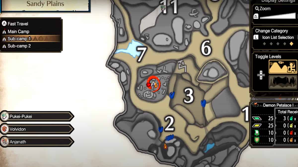 Guida alle posizioni del campo secondario di Monster Hunter Rise Sunbreak 5