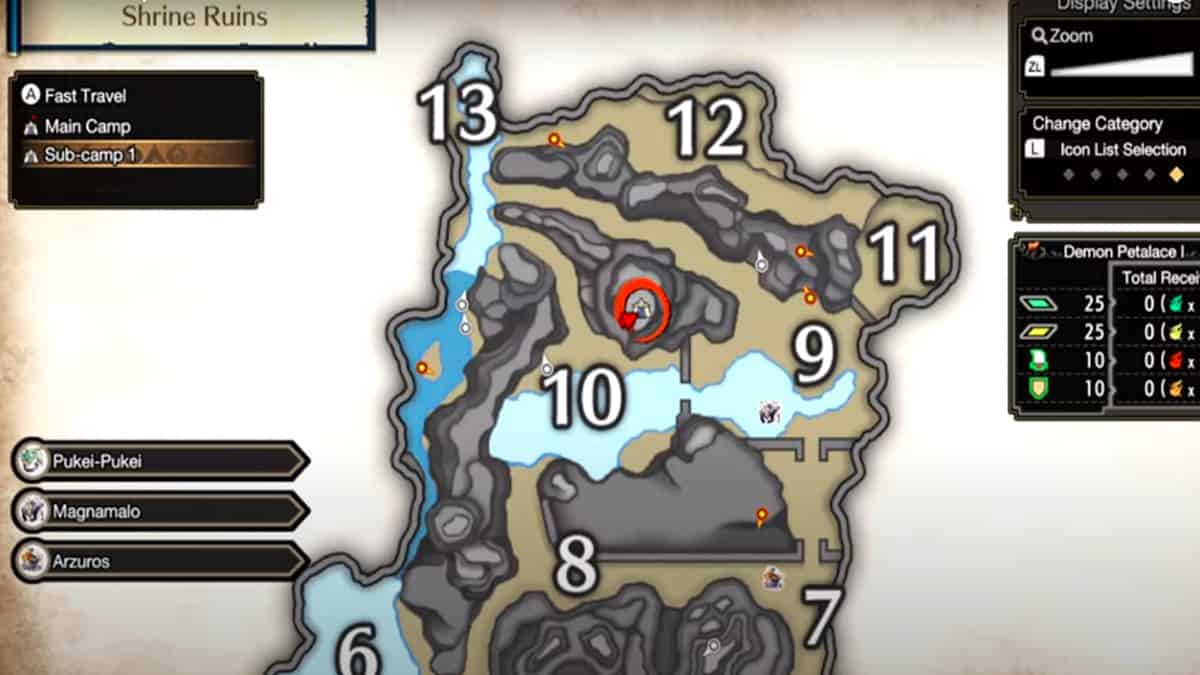 Guida alle posizioni del campo secondario di Monster Hunter Rise Sunbreak 2