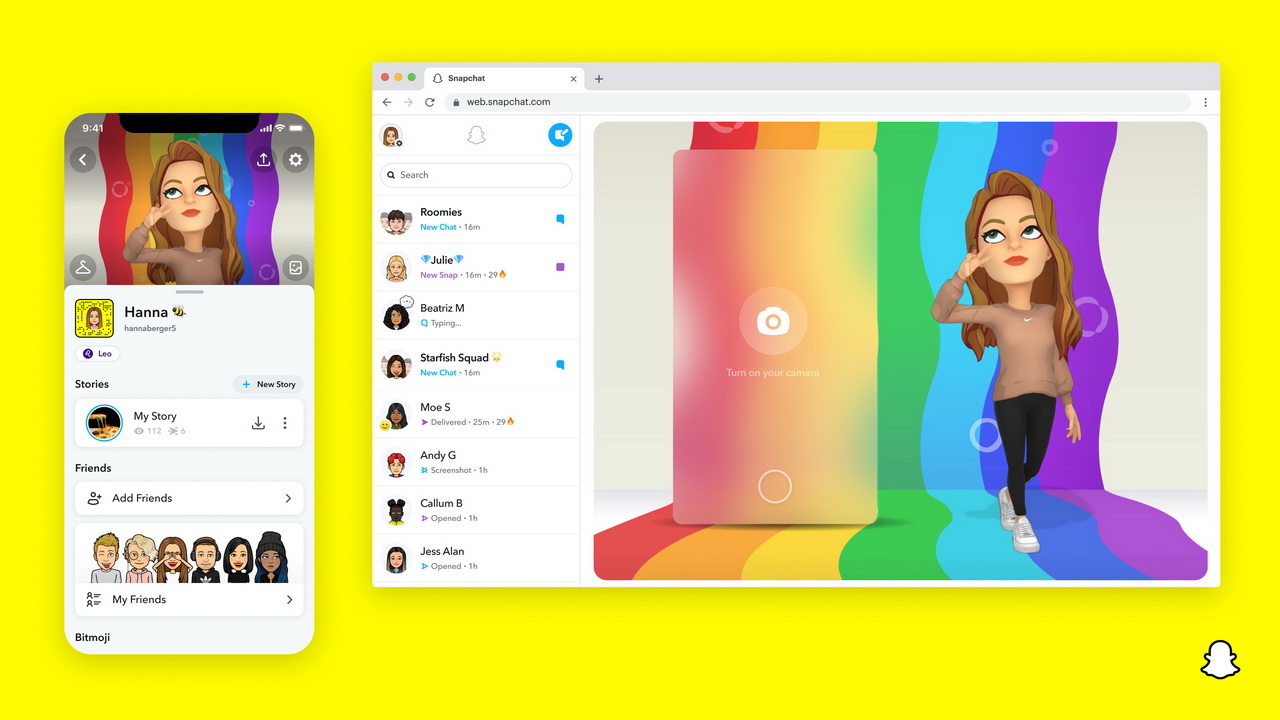 Ora puoi accedere a Snapchat attraverso il web | 2