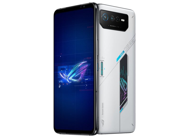 Perdita di immagini: il gaming phone Asus ROG Phone 6 che sarà annunciato martedì è stato rivelato nelle immagini dettagliate del prodotto 2 Asus ROG Phone 6 in bianco. Foto: Evan Blass / Twitter.