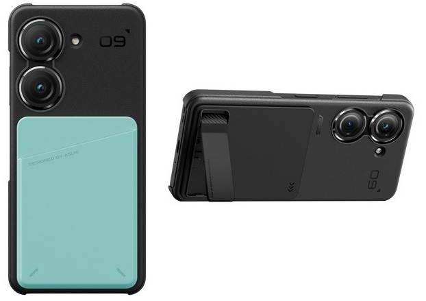 ZenFone 9 e custodia protettiva CONNEX con due diversi attacchi.