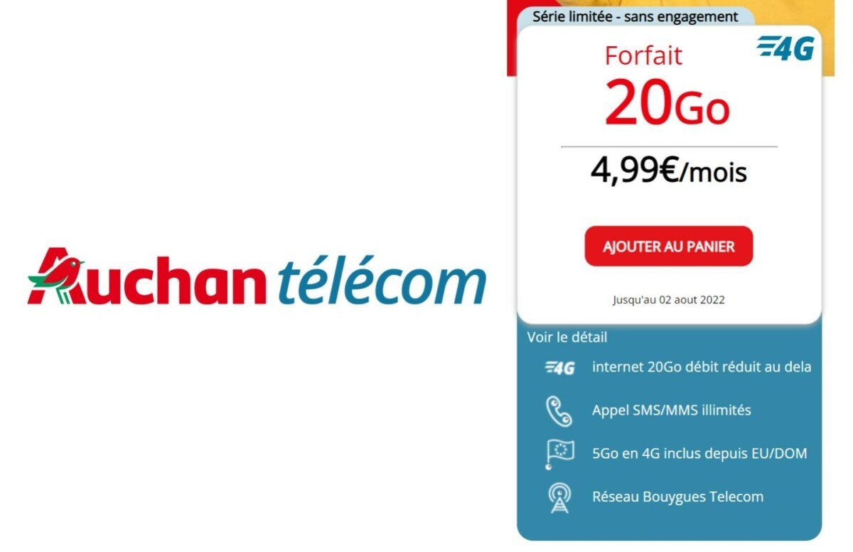 Auchan Telecom 20 GB luglio 2022