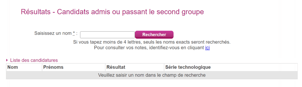 Barra di ricerca del cestino dei risultati