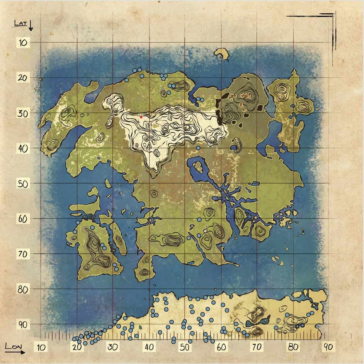 Posizioni del sale dell'isola perduta dell'Arca