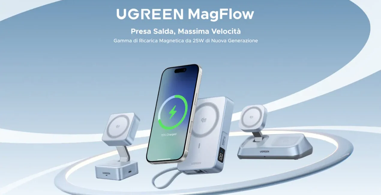 UGREEN presenta la serie MagFlow: tre accessori magnetici per una ricarica wireless semplificata 1